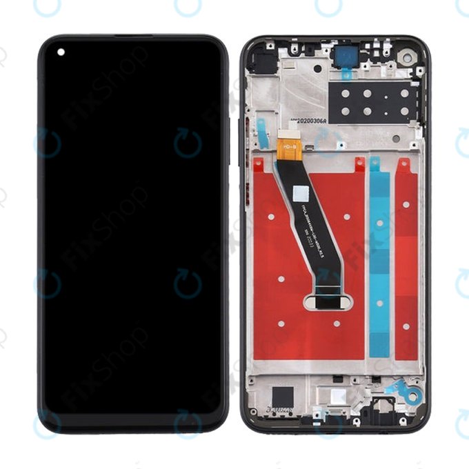 Huawei P40 Lite E - LCD Display + Touchscreen Front Glas + Rahmen (Midnight Black) TFT