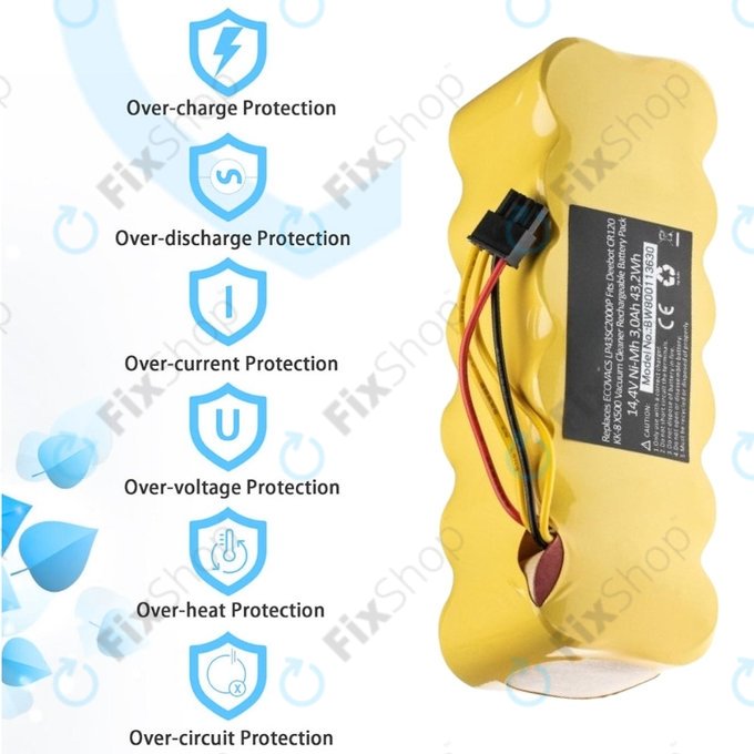 Ecovacs Deebot CR120, KK-8, X500 - Akku Batterie LP43SC2000P Ni-MH 14.4V 3000mAh