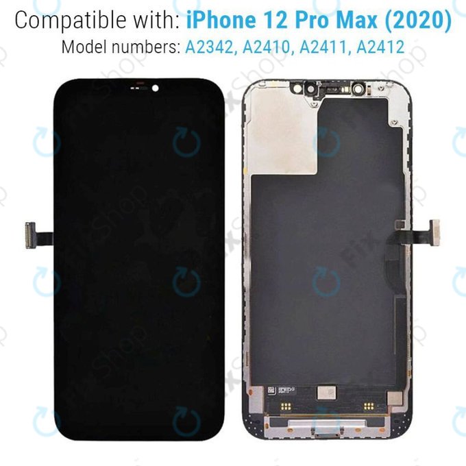 Apple iPhone 12 Pro Max - LCD Display + Touchscreen Front Glas + Rahmen Hard OLED FixPremium