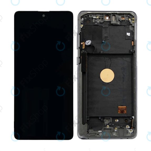 Samsung Galaxy Note 10 Lite N770F - LCD Display + Touchscreen Front Glas + Rahmen (Aura Black) TFT