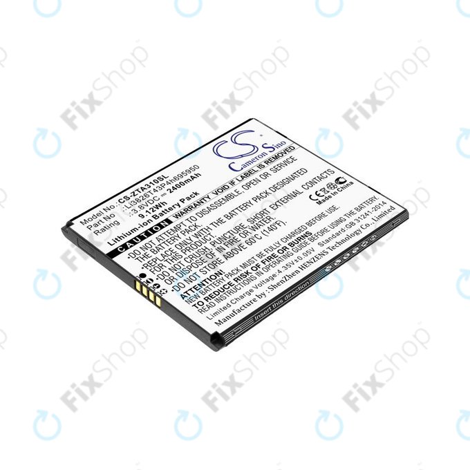 Akku batterie für ZTE Blade A3, A5, Optus X Power 2, 2400mAh, Li-Ion, 3.8V, Li3826T43P4h695950, HQ