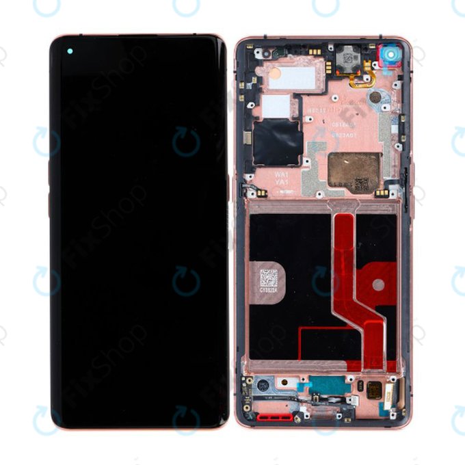 Oppo Find X2 Pro - LCD Display + Touchscreen Front Glas + Rahmen (Orange) - 5D68C21151 Genuine Service Pack