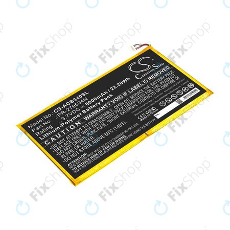 Akku batterie für Acer Iconia One 10 B3-A40, 6000mAh, Li-Pol, 3.7V, PR-279594N, HQ