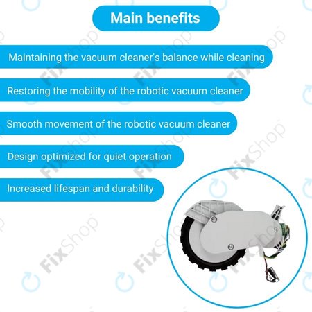 Xiaomi Robot Vacuum X20, S10, Dreame X30, X20, X10 Pro - Rad mit Motor (Rechts) (Weiß)