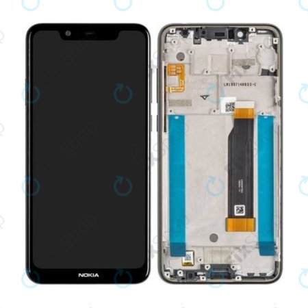 Nokia 5.1 Plus - LCD Display + Touchscreen Front Glas + Rahmen (Night black) - 20PDABW0002 Genuine Service Pack