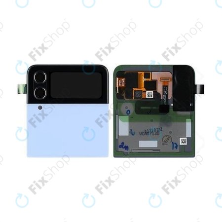 Samsung Galaxy Z Flip 4 F721B - LCD Display + Touchscreen Front Glas + Rahmen (Externe) (Blue) - GH97-27947D Genuine Service Pack