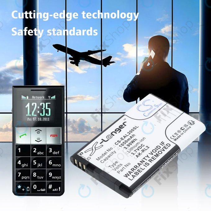 Akku batterie für Emporia Essence Plus, Talk comfort, V20, 1050mAh, Li-Ion, 3.7V, AK-RL2, HQ