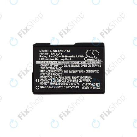 Nikon Coolpix D-series, P-series - Akku Batterie EN-EL14 Li-Ion 1030mAh HQ