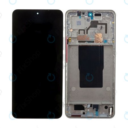 Xiaomi 12T Pro 22081212UG - LCD Display + Touchscreen Front Glas + Rahmen (Silver) - 560004L12U00 Genuine Service Pack