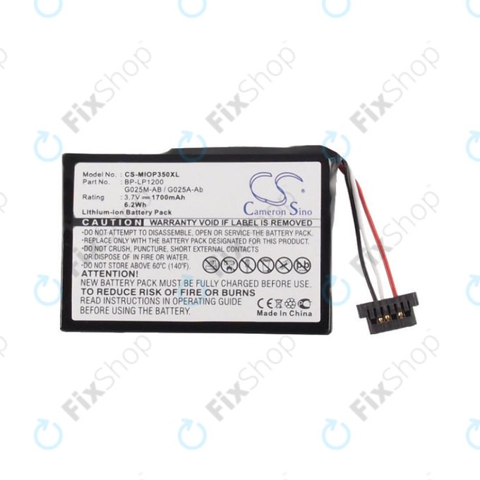 Batterie für Mitac Mio P350, 1700mAh, Li-Ion, 3.7V, BL-LP1230, HQ