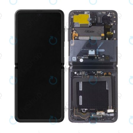 Samsung Galaxy Z Flip F700N - LCD Display + Touchscreen Front Glas + Rahmen (Thom Browne Edition) - GH82-22215C Genuine Service Pack