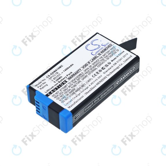 Akku batterie für GoPro Max, Max 360, Acbat-001, 1400mAh, Li-Ion, 3.85V, SPCC1B, HQ