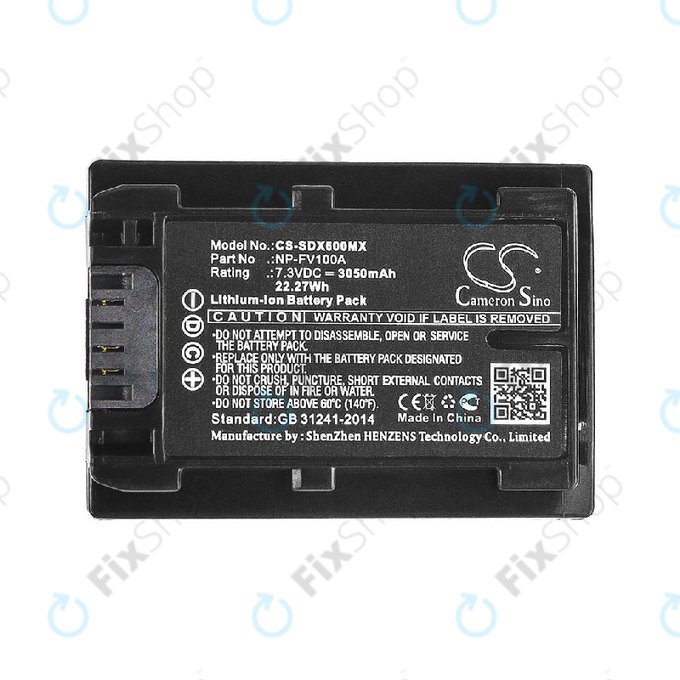 Batterie für Sony Fdr-Ax33, Sony Fdr-Ax40, 3050mAh, Li-Ion, 7.3V, NP-FV100A, HQ