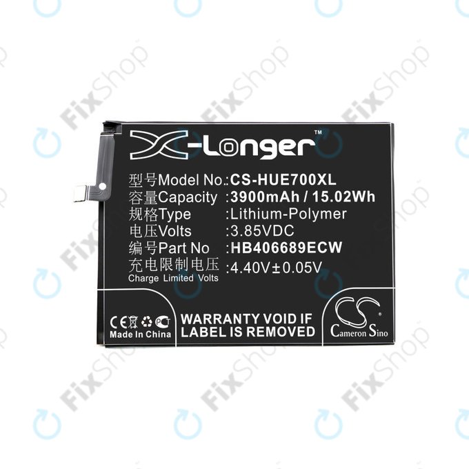 Batterie für Huawei Y7, 3900mAh, Li-Pol, 3.85V, HB406689ECW, HQ