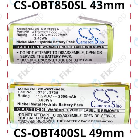 Batterie für Oral-B Triumph 4000, 2000mAh, Ni-MH, 1.2V, 3761, HQ