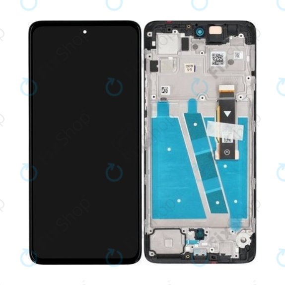 Motorola Moto G72 XT2255 - LCD Display + Touchscreen Front Glas + Rahmen (Meteorite Gray) - 5D68C21701 Genuine Service Pack