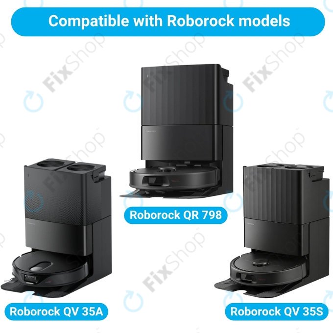 Ersatzteilset für Roborock QV 35A, QR 798, QV35S (1x Hauptbürste, 2x Filter, 2x Seitenbürste, 4x Wischtuch, 2x Staubbeutel)