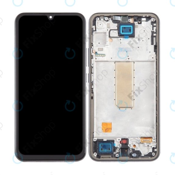 Samsung Galaxy A34 5G A346B - LCD Display + Touchscreen Front Glas + Rahmen (Graphite) TFT