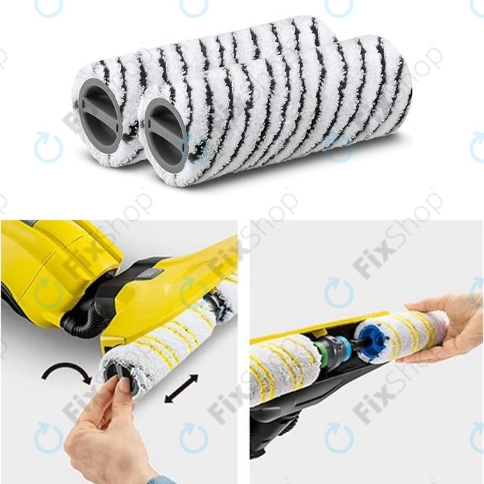 Kärcher FC 3, FC 5, FC 7 - Walzen-Set für Steinoberflächen (Schwarz)