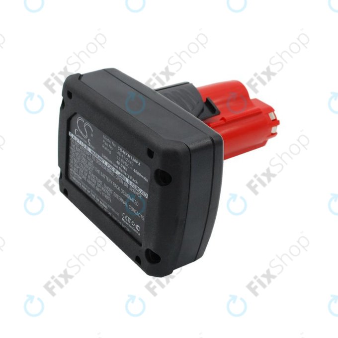 Akku batterie für Milwaukee M12 B4 Redlithium, 4000mAh, Li-Ion, 12V, 48-11-2440, HQ