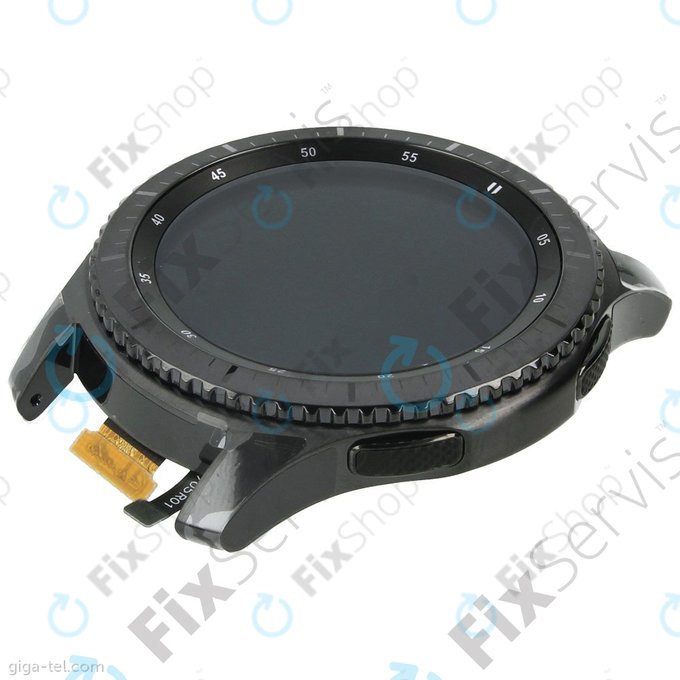 Samsung Gear S3 Frontier R760, R765 - LCD Display + Touchscreen Front Glas + Rahmen (Space Gray) - GH97-19658A Genuine Service Pack