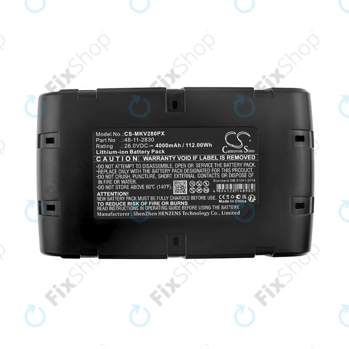 Akku batterie für Milwaukee 0721-20, V28 Vc, Wurth Bs 28-A Combi, 4000mAh, Li-Ion, 28V, 48-11-2830, HQ