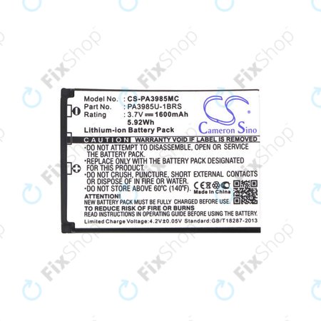 Batterie für Toshiba Camileo X200, X400, 1600mAh, Li-Ion, 3.7V, PA3985, HQ