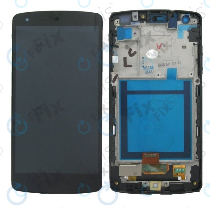 LG Nexus 5 D821 - LCD Display + Touchscreen Front Glas + Rahmen (Black) - ACQ86661402 Genuine Service Pack