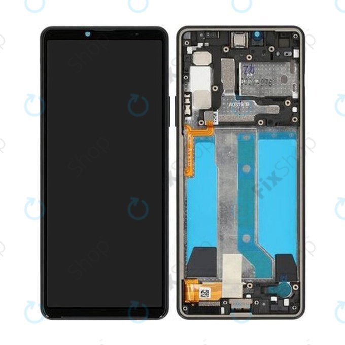 Sony Xperia 10 IV XQCC54 - LCD Display + Touchscreen Front Glas + Rahmen (Black) - A5047173A Genuine Service Pack