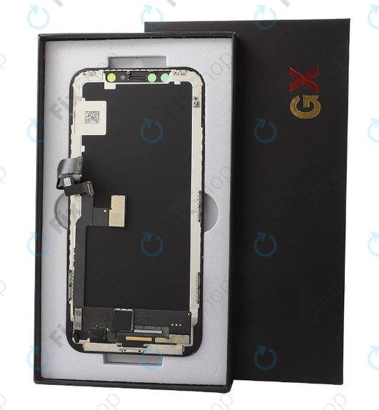 Display Soft OLED für iPhone X, Touchscreen-Glas mit Rahmen, FixPremium