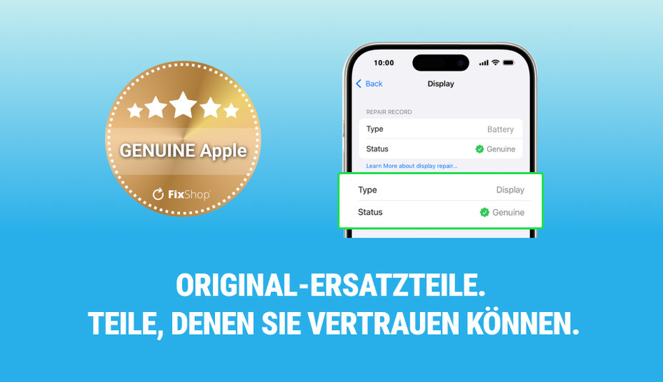 Wir präsentieren eine neue Qualitätsstufe: GENUINE Apple Original-Ersatzteile