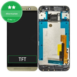 HTC One M9 - LCD Display + Touchscreen Front Glas + Rahmen (Silver/Gold) TFT