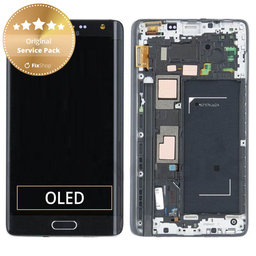 Samsung Galaxy Note Edge N915FY - LCD Display + Touchscreen Front Glas + Rahmen (Black) - GH97-16636A Genuine Service Pack