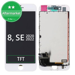 Apple iPhone 8, SE (2020), SE (2022) - LCD Display + Touchscreen Front Glas + Rahmen (White) TFT