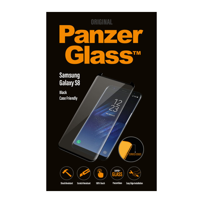 PanzerGlass - Gehärtetes Glas Case Friendly für Samsung Galaxy S8, black