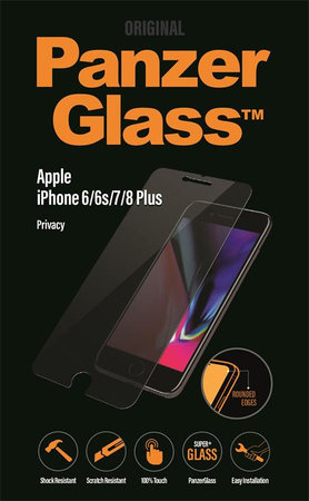 PanzerGlass - Gehärtetes Glas Privacy Standard Fit für iPhone 6 Plus, 6s Plus, 7 Plus und 8 Plus, transparent