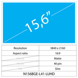 15.6 LCD Slim Matte 40 pin-UHD