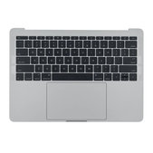 Apple MacBook Pro 13" A1708 (Late 2016 - Mid 2017) - Oberer Rahmen Tastatur + Tastatur US + Mikrofon + Trackpad + Redner (Silver)