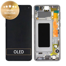 Samsung Galaxy S10 G973F - LCD Display + Touchscreen Front Glas + Rahmen (Prism Black) - GH82-18850A, GH82-18835A, GH82-18860A Genuine Service Pack