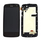 HTC Desire 500 - LCD Display + Touchscreen front Glas + Rahmen (Schwarz) - 80H01613-00