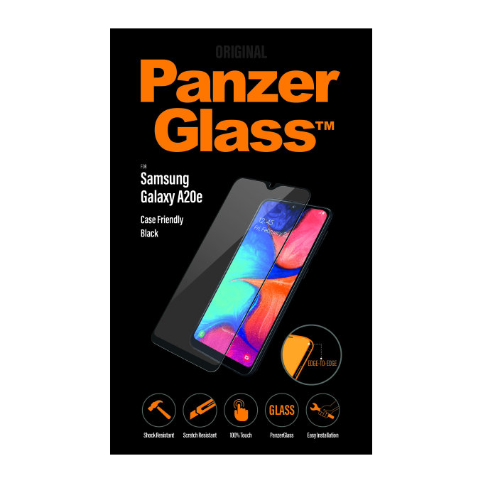PanzerGlass - Gehärtetes Glas Case Friendly für Samsung Galaxy A10e und A20e, schwarz