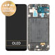 Samsung Galaxy A30 A305F - LCD Display + Touchscreen Front Glas + Rahmen (Black) - GH82-19725A, GH82-19202A Genuine Service Pack