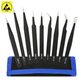ESD Antistatik-Edelstahl-Pinzetten-Set 9in1
