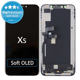 Apple iPhone XS - LCD Display + Touchscreen Front Glas + Rahmen Soft OLED FixPremium