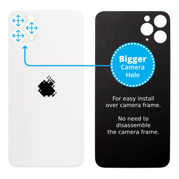 Apple iPhone 11 Pro - Backcover Glas Vergrössertes Ringloch für die Kamera (Silver)