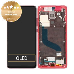 Xiaomi Mi 9T, Mi 9T Pro - LCD Display + Touchscreen Front Glas + Rahmen (Red Flame) - 560910014033, 560910013033 Genuine Service Pack