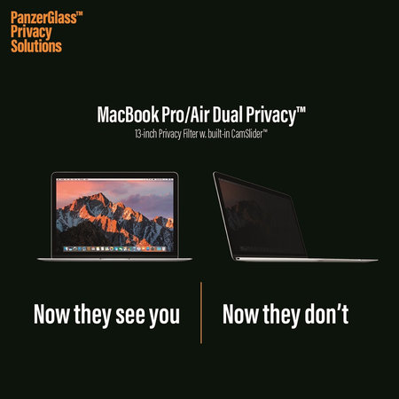 PanzerGlass - Gehärtetes Glas Dual Privacy für MacBook / Air / Pro 13 ", schwarz