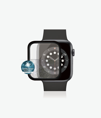 PanzerGlass - Gehärtetes Glas Full Silicone für Apple Watch Series 4, 5, 6, SE (1st gen) und SE (2nd gen) 44mm, schwarz