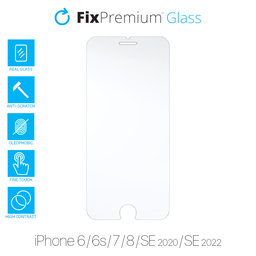 FixPremium Glass - Gehärtetes Glas für iPhone 6, 6s, 7, 8, SE 2020 und SE 2022