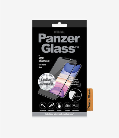 PanzerGlass - Tempered Glass Case Friendly CamSlider Swarovski für iPhone 11 / XR, schwarz